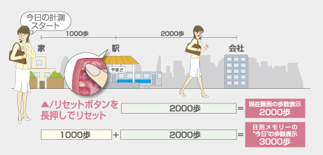 【【万歩計®・歩数計】ポケット万歩　EX-500(ポケット・バッグインインタイプ万歩計、30日・30週間分の大容量メモリー万歩計）