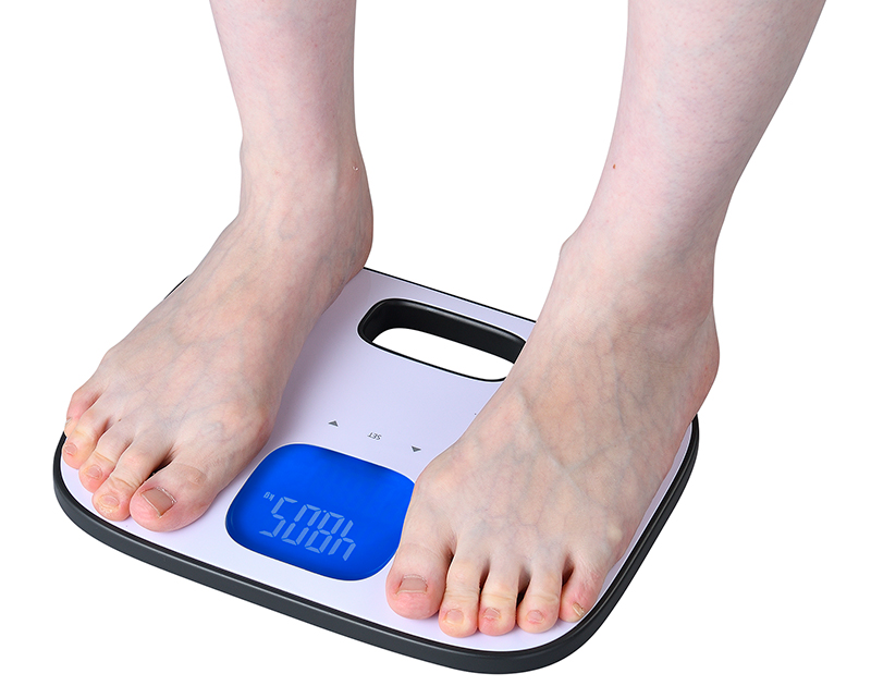【体組成計・体重計(ヘルスメーター・体脂肪計・体脂肪率・BMI・筋肉量・骨量・体水分率・基礎代謝量)】Decir(デシール）　MD-800(ホールハンドル付き、軽量体組成計）_バックライト液晶