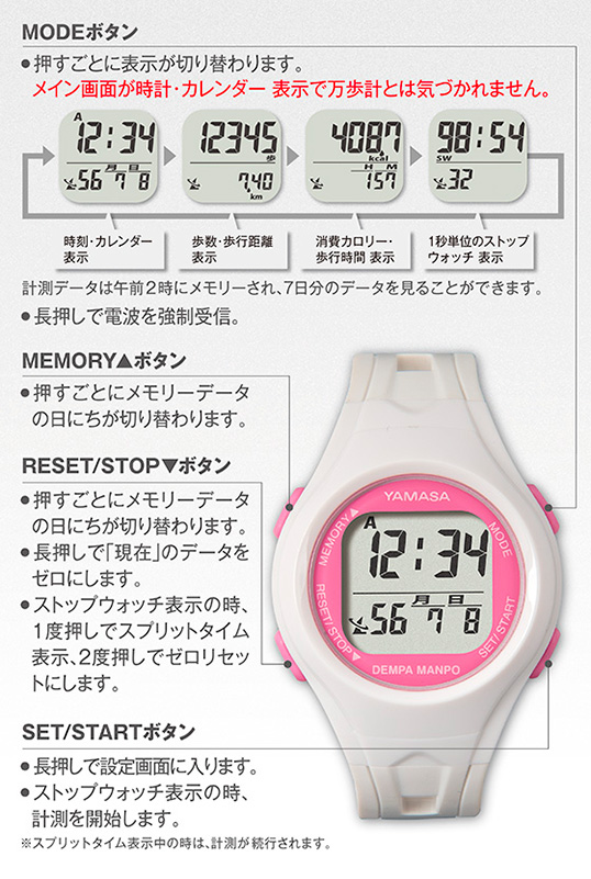 【万歩計・歩数計（腕時計）】ウォッチ万歩計　DEMPA MANPO small（電波時計内蔵）　TM-450　ウォッチタイプ万歩計（腕時計タイプ万歩計）